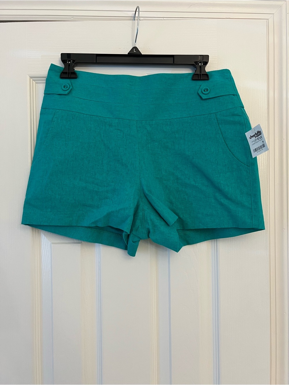 Charlotte Russe Teal High-Waist Dressy Shorts